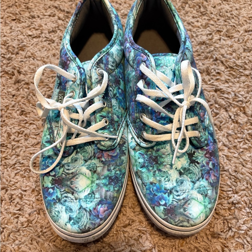 Vans Blue Floral Canvas Sneakers